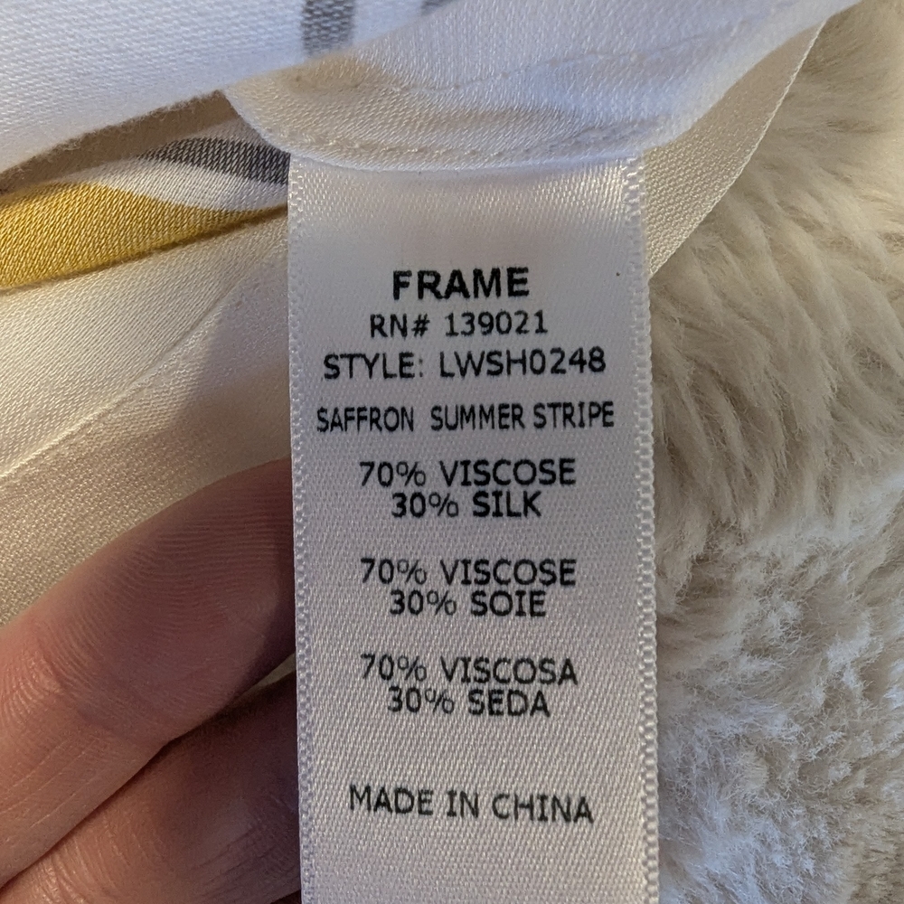 Frame Lace Up Top in the "Saffron Summer Stripe" pattern - Picture 6 of 6